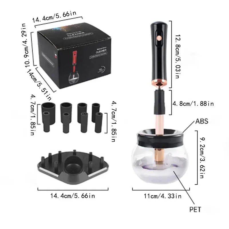Electric Makeup Brush Cleaner & Dryer with 8 Adjustable Rubber Collars dylinoshop