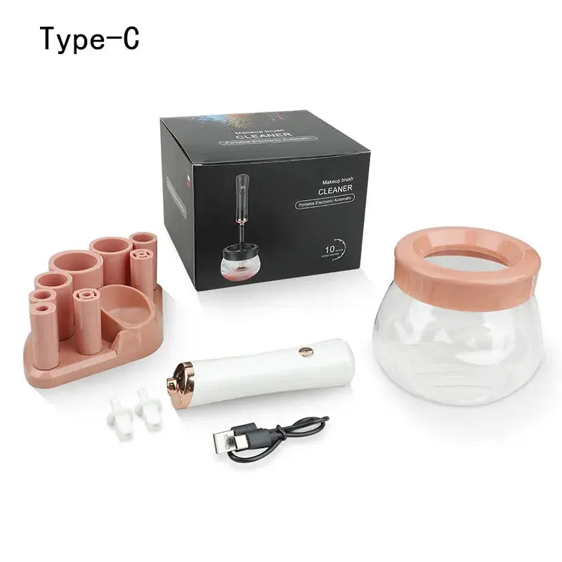 Electric Makeup Brush Cleaner & Dryer with 8 Adjustable Rubber Collars dylinoshop