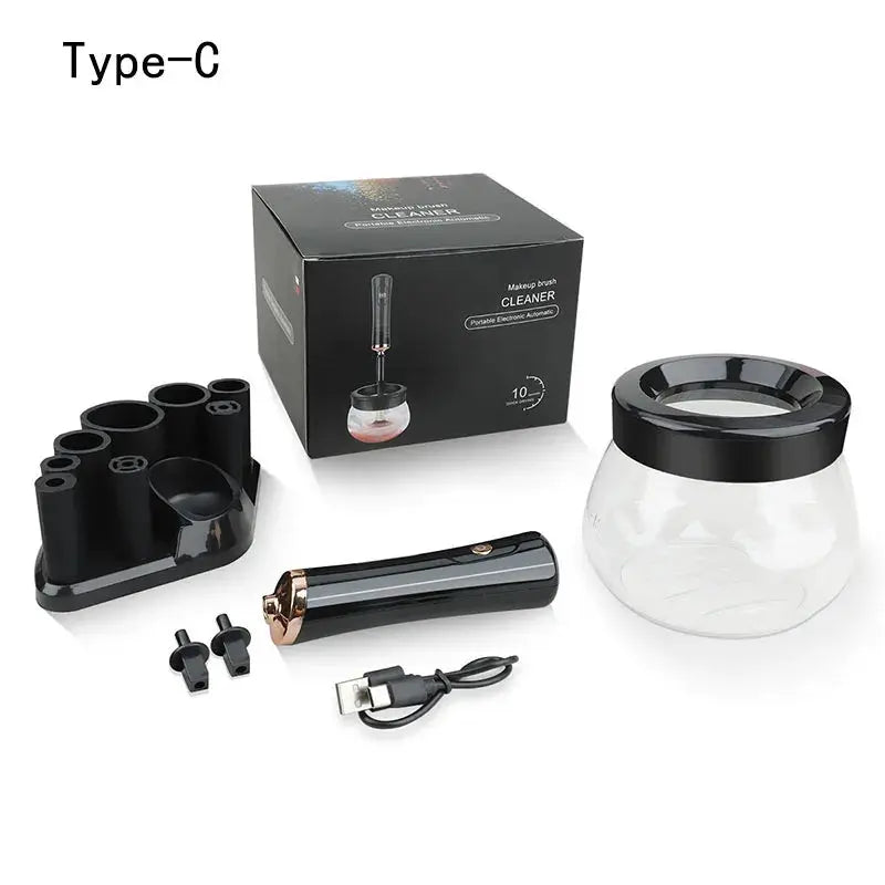 Electric Makeup Brush Cleaner & Dryer with 8 Adjustable Rubber Collars dylinoshop