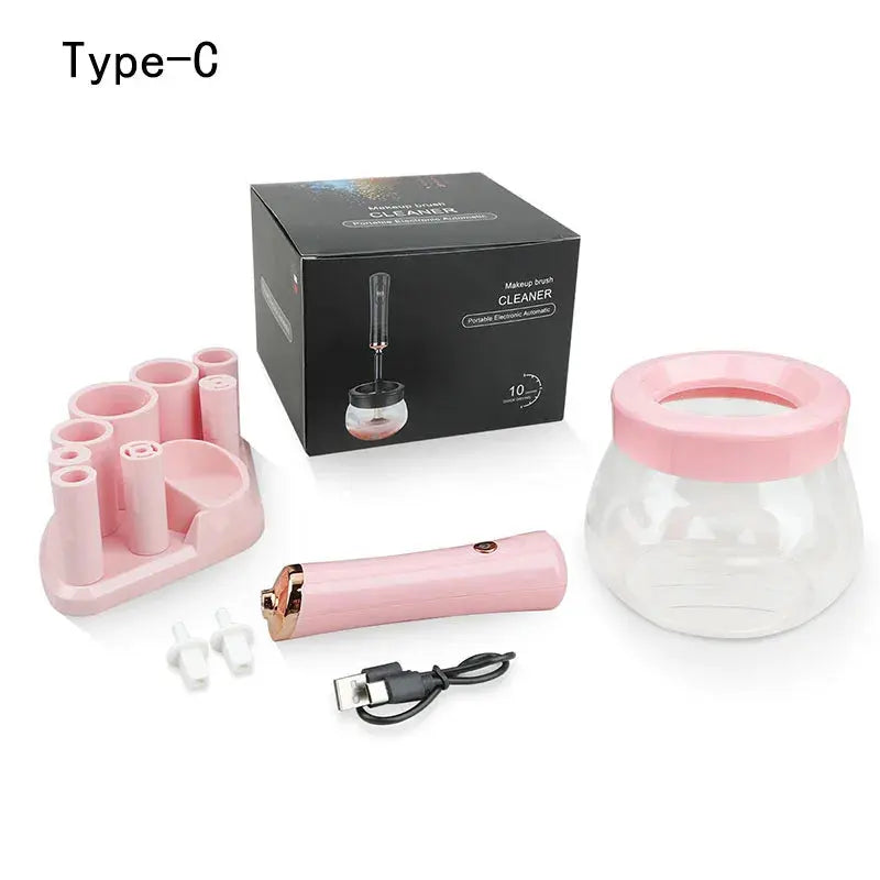 Electric Makeup Brush Cleaner & Dryer with 8 Adjustable Rubber Collars dylinoshop