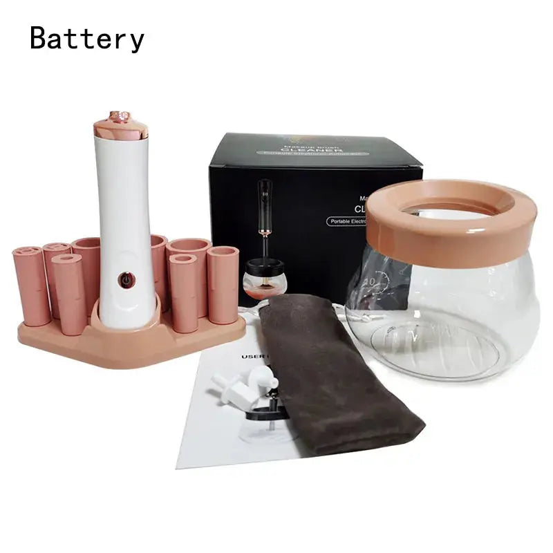 Electric Makeup Brush Cleaner & Dryer with 8 Adjustable Rubber Collars dylinoshop