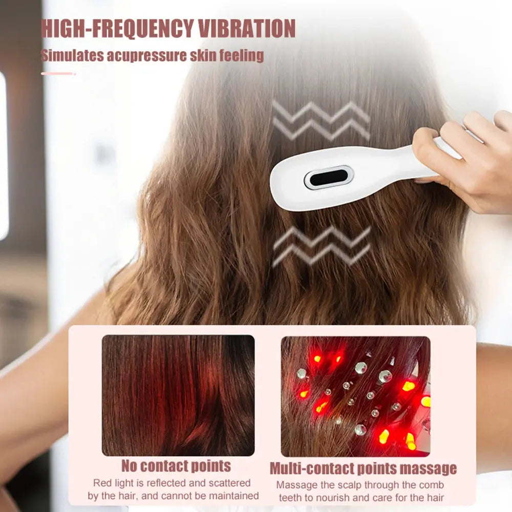 Electric Scalp Massage Comb with LED Light, Vibration & Oil Applicator dylinoshop