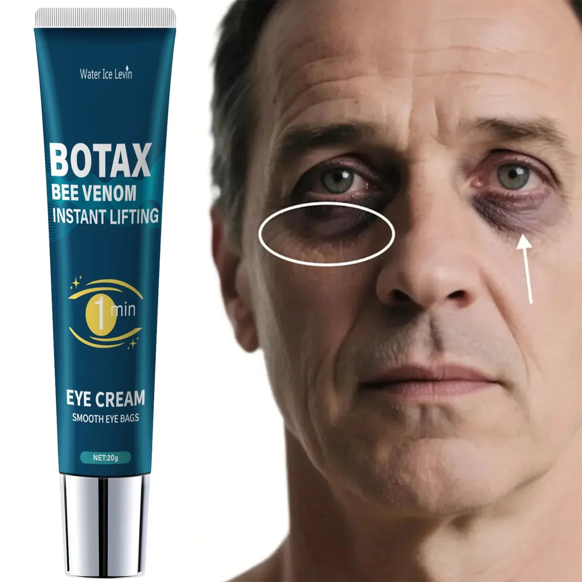 Eye Tightening Gel with Caffeine, Retinol & Hyaluronic Acid, Alcohol-Free