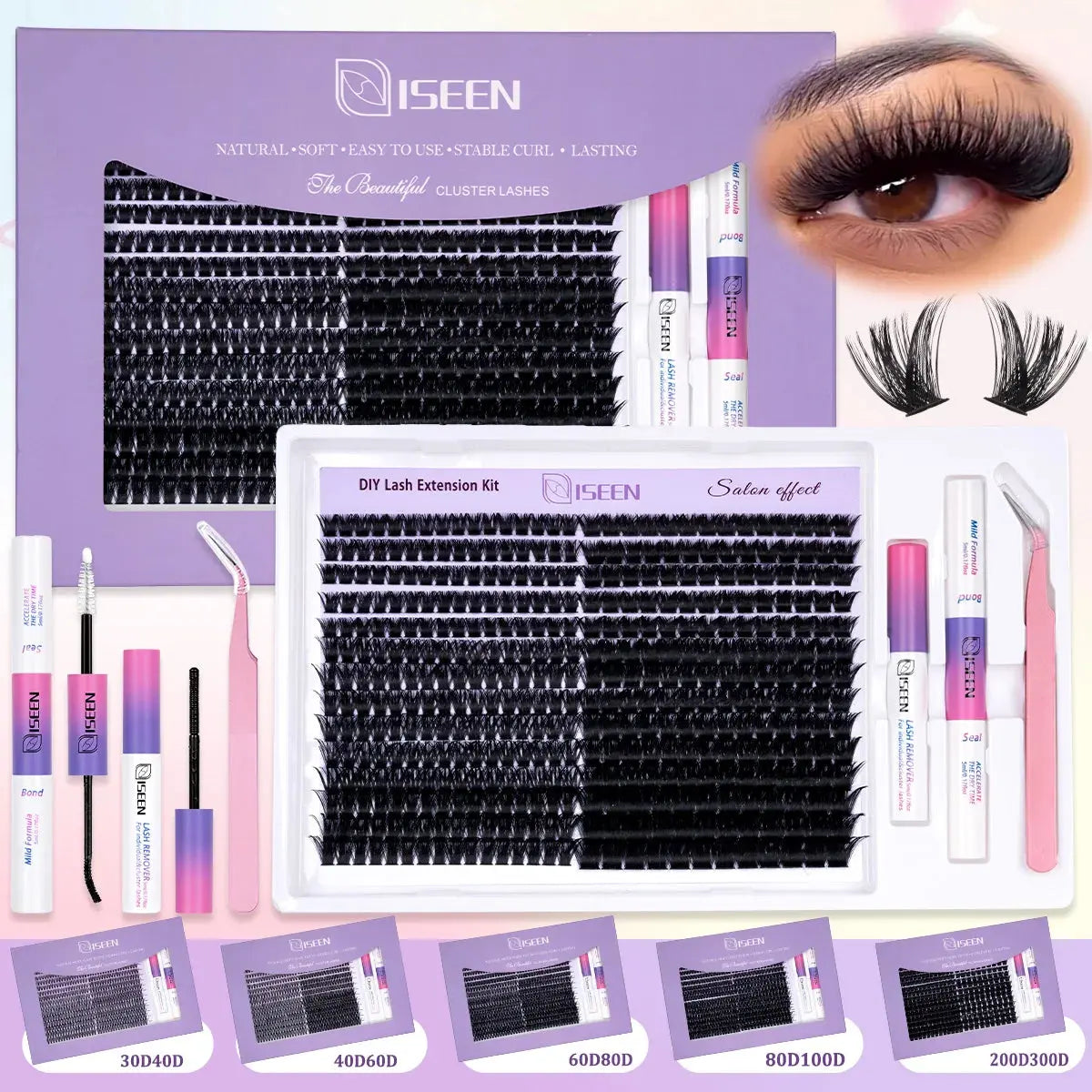 Eyelash Clusters Kit - Wispy Individual DIY Lash Extensions dylinoshop