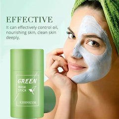 Face Clean Mask Green Tea Cleansing Stick Mask Shrink Pores Deep Blackhead Remover Facial Cleansing Moisturizing Mask 40g