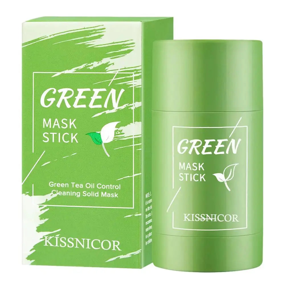 Face Clean Mask Green Tea Cleansing Stick Mask Shrink Pores Deep Blackhead Remover Facial Cleansing Moisturizing Mask 40g