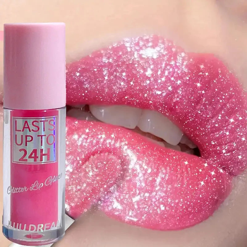 Flowing light Glitter Lip Glaze Long Lasting Lip Gloss Waterproof Liquid Lipstick Makeup Lip Oil Lip Tint Moisturizing dylinoshop