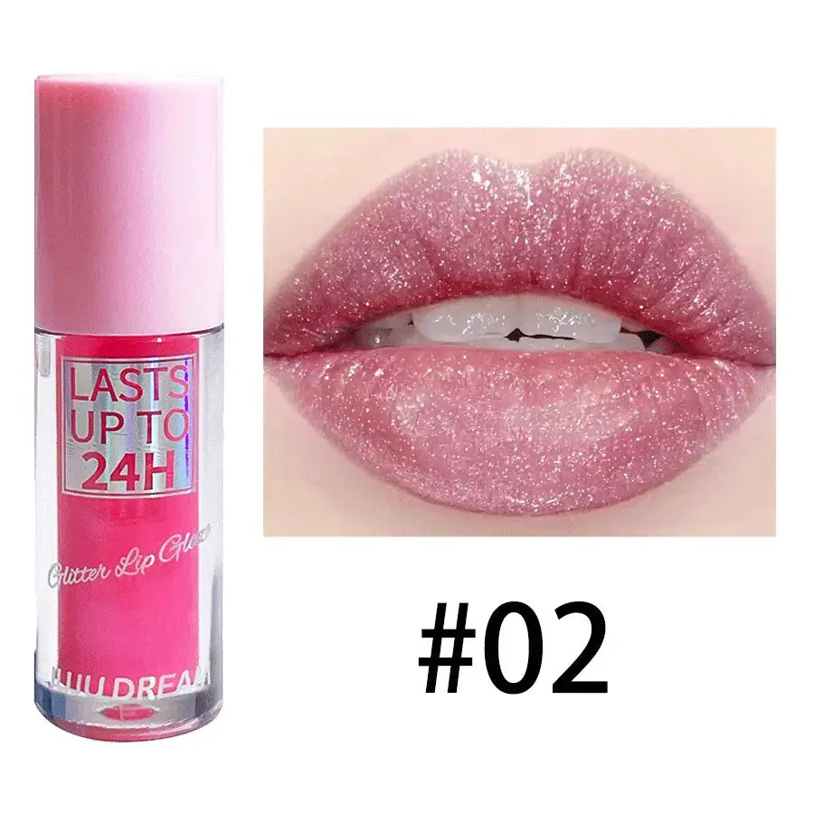 Flowing light Glitter Lip Glaze Long Lasting Lip Gloss Waterproof Liquid Lipstick Makeup Lip Oil Lip Tint Moisturizing dylinoshop