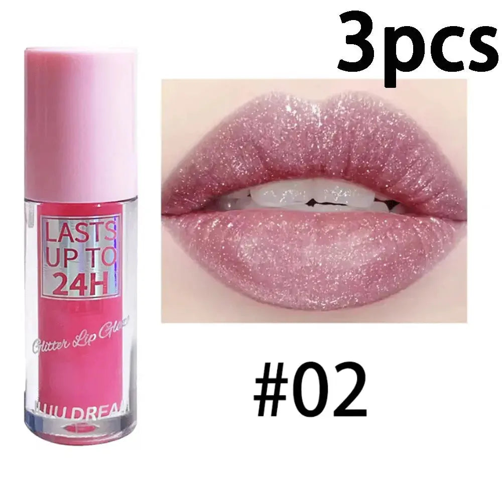 Flowing light Glitter Lip Glaze Long Lasting Lip Gloss Waterproof Liquid Lipstick Makeup Lip Oil Lip Tint Moisturizing dylinoshop
