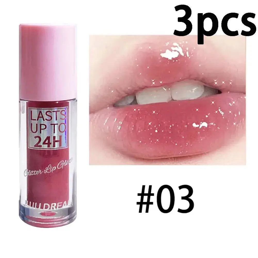 Flowing light Glitter Lip Glaze Long Lasting Lip Gloss Waterproof Liquid Lipstick Makeup Lip Oil Lip Tint Moisturizing dylinoshop