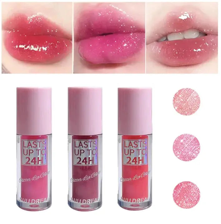 Flowing light Glitter Lip Glaze Long Lasting Lip Gloss Waterproof Liquid Lipstick Makeup Lip Oil Lip Tint Moisturizing dylinoshop