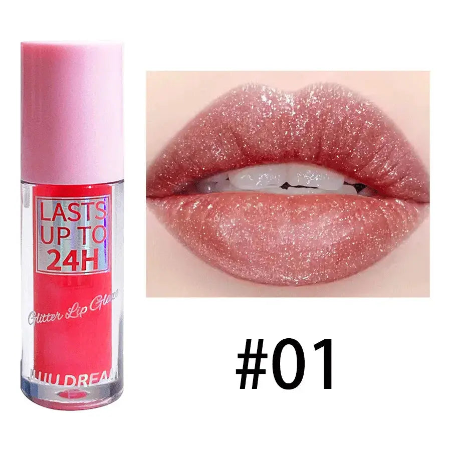 Flowing light Glitter Lip Glaze Long Lasting Lip Gloss Waterproof Liquid Lipstick Makeup Lip Oil Lip Tint Moisturizing dylinoshop