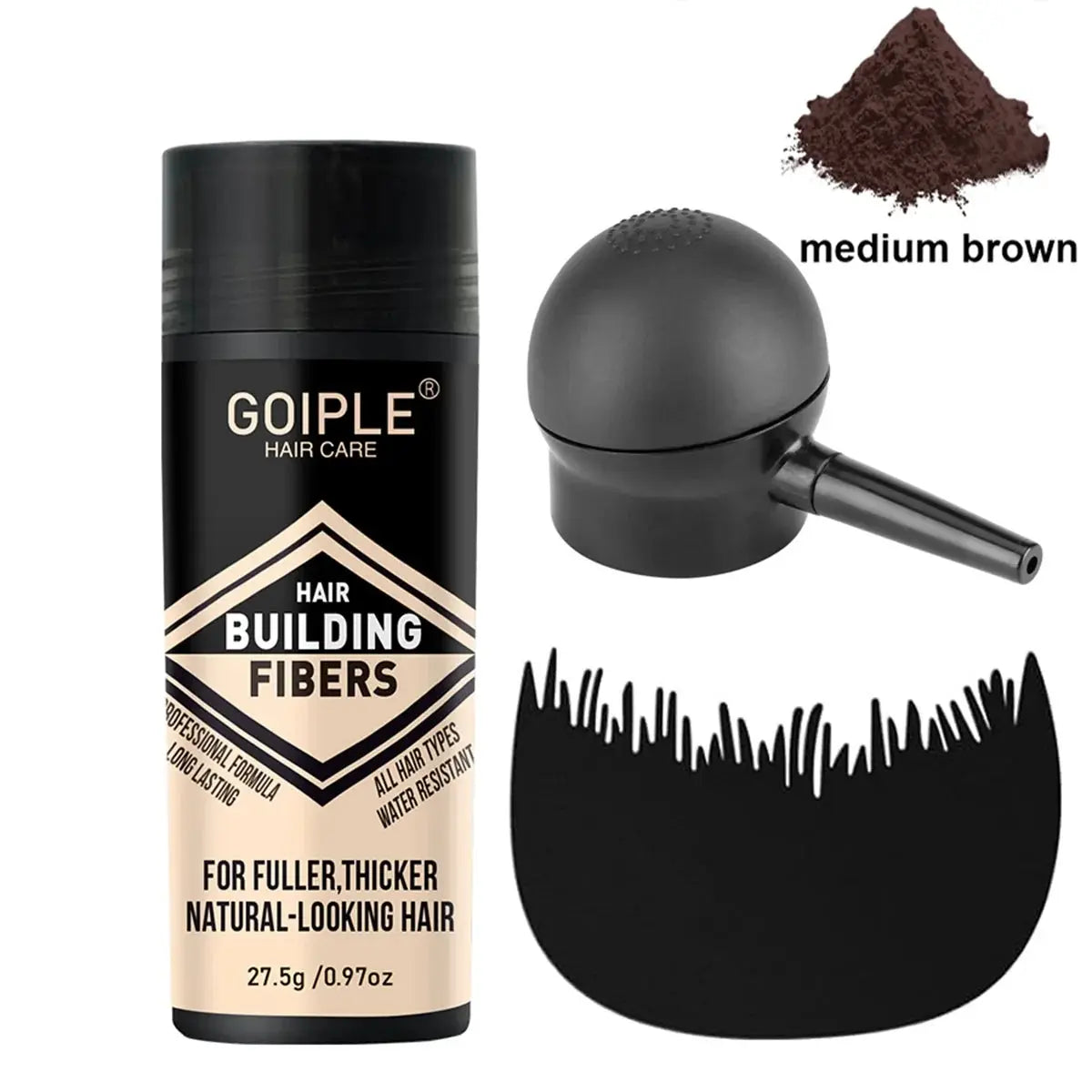 GOIPLE Hair Building Fiber Powder – Natural Thickening, Waterproof, Long Lasting