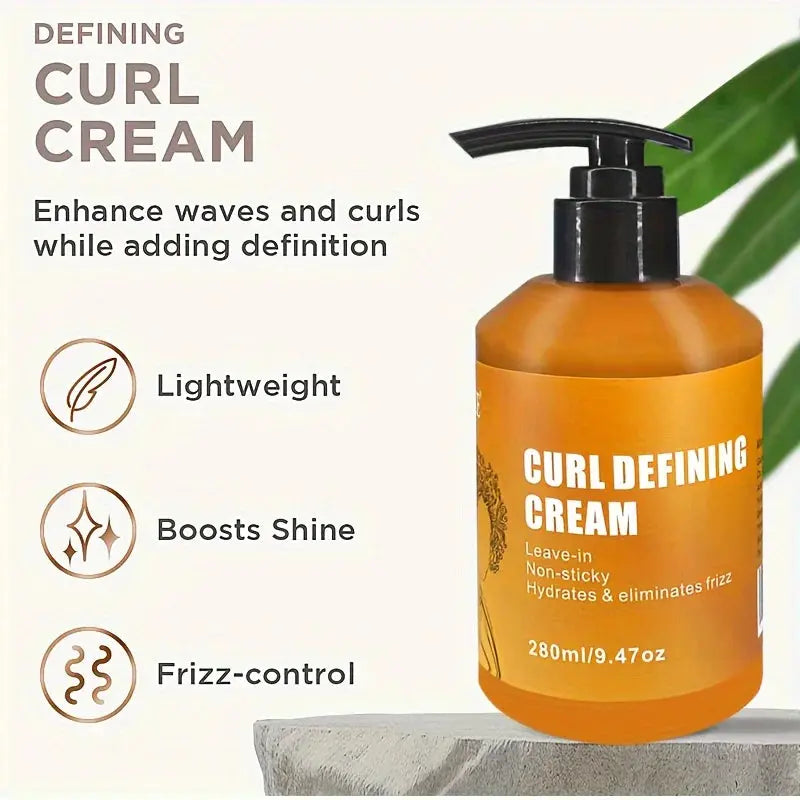 GZE Curl Defining Cream for Wavy and Curly Hair – Moisturizer for Shine and Bounce