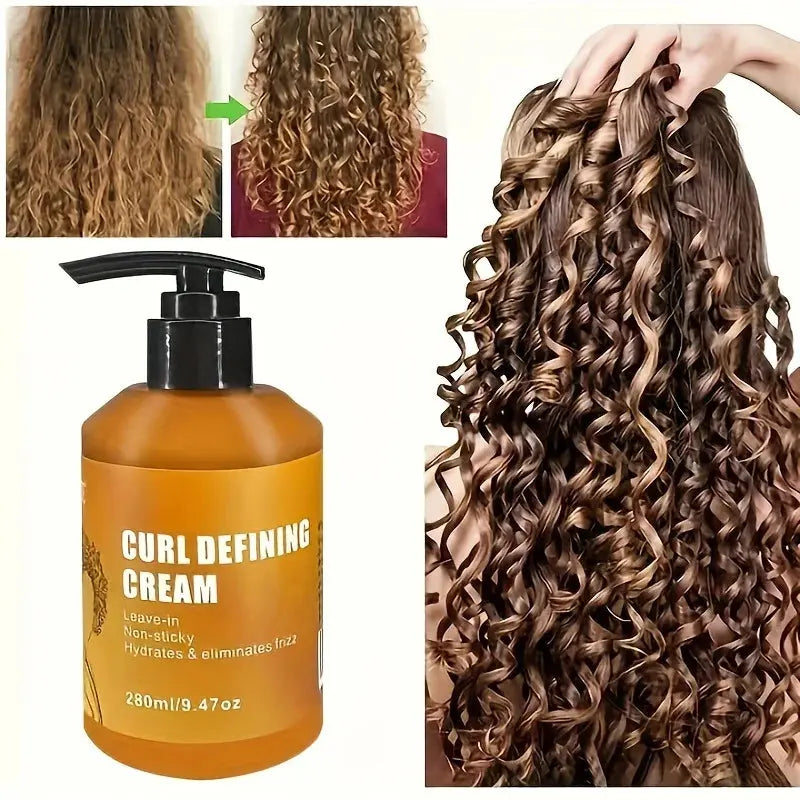GZE Curl Defining Cream for Wavy and Curly Hair – Moisturizer for Shine and Bounce