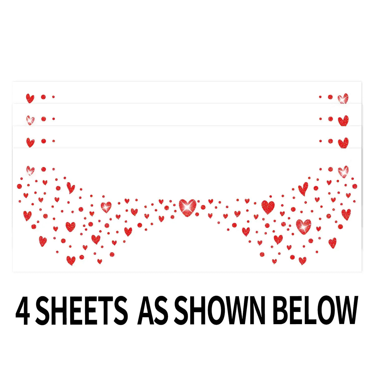 Glitter Heart Face Stickers, Waterproof Temporary Tattoo Spots (4 Sheets) dylinoshop