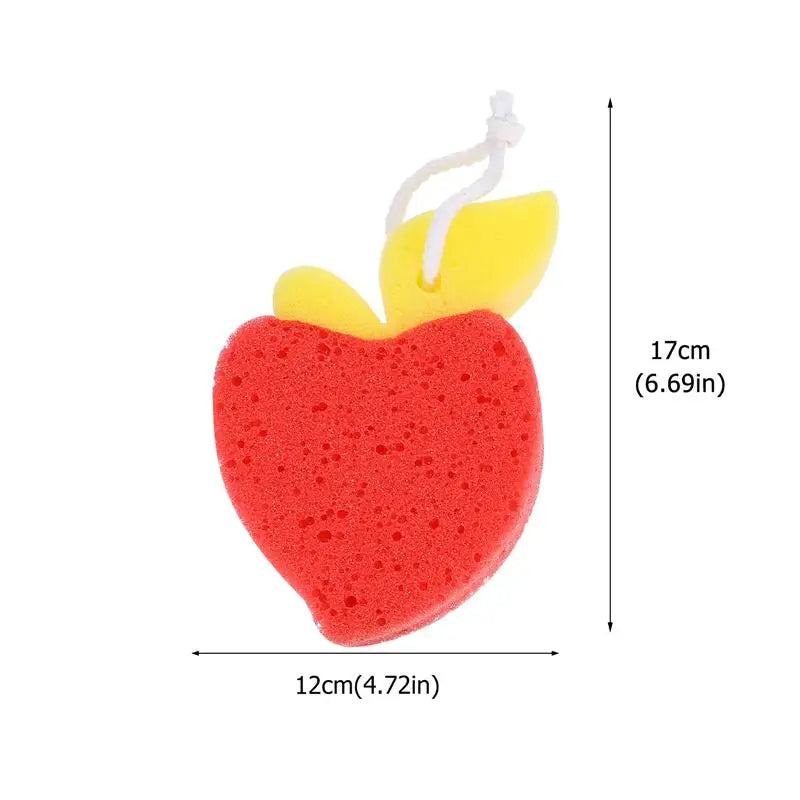 4pcs Soft Fruit Shaped Back Scrubber Shower Sponge Body Cleaning Balls Bath Kids Children Shower Balls(Random Patterns)