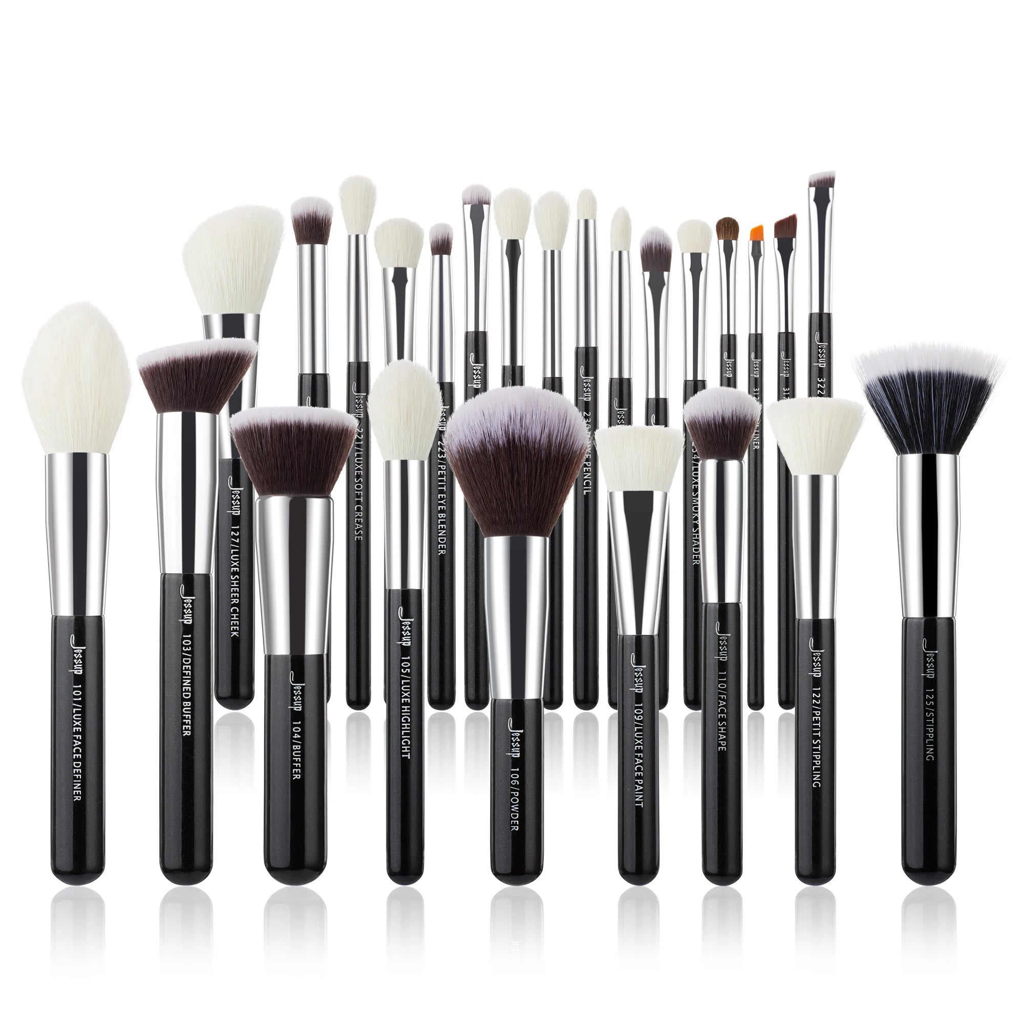 Jessup Makeup Brushes 15-25pcs Make Up Brush Set Professional Natural Synthetic Foundation Powder Contour Blending Eyeshadow