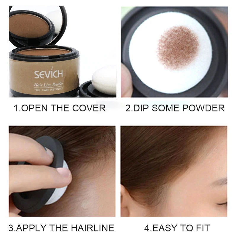 Sevich Hairline Powder 4g Hairline Shadow Powder Women Men Makeup Hair Concealer Natural Cover Unisex Hair Straightener Brush dylinoshop