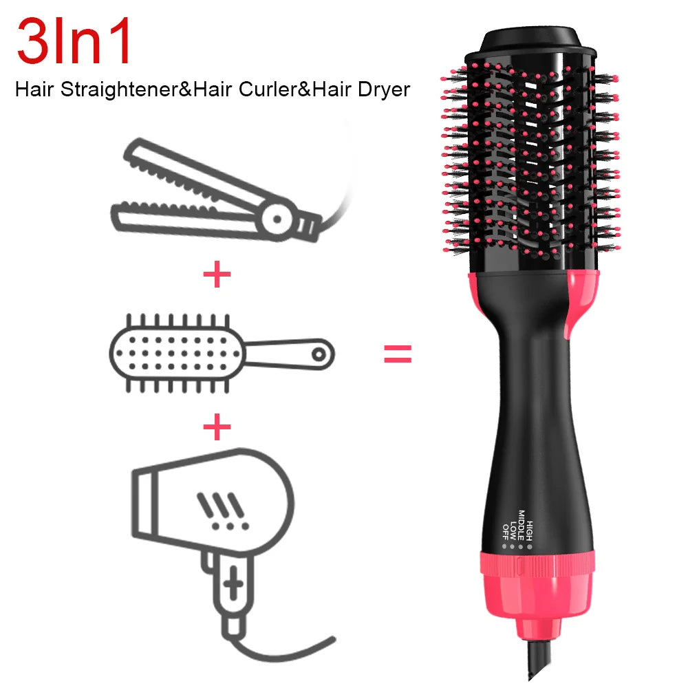 LISAPRO 3-in-1 1000W Hot Air Brush – One-Step Dryer & Volumizer