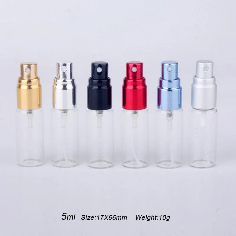 100Pcs/Lot 5ml Portable Empty Cosmetic Case Travel Spray Bottle Perfume For Gift Sample Mini Bottle Parfum Makeup Containrs