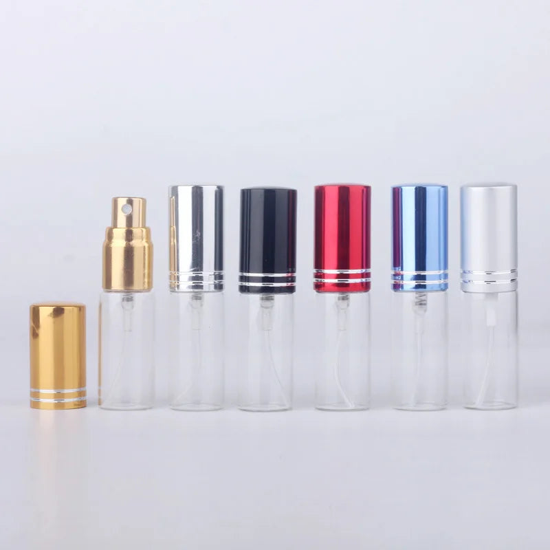 100Pcs/Lot 5ml Portable Empty Cosmetic Case Travel Spray Bottle Perfume For Gift Sample Mini Bottle Parfum Makeup Containrs