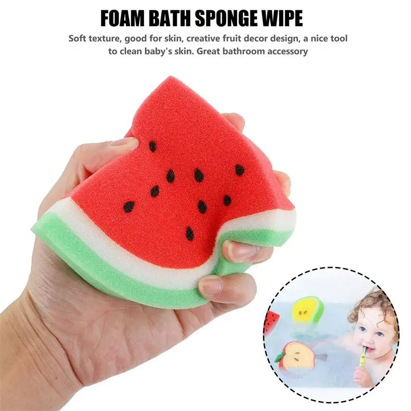 4pcs Soft Fruit Shaped Back Scrubber Shower Sponge Body Cleaning Balls Bath Kids Children Shower Balls(Random Patterns)