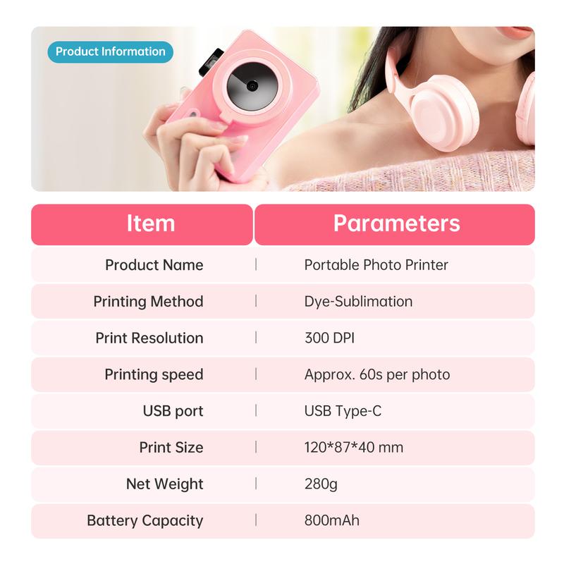 Holo Instant Print Camera | Compact Dye-Sublimation, Wireless 