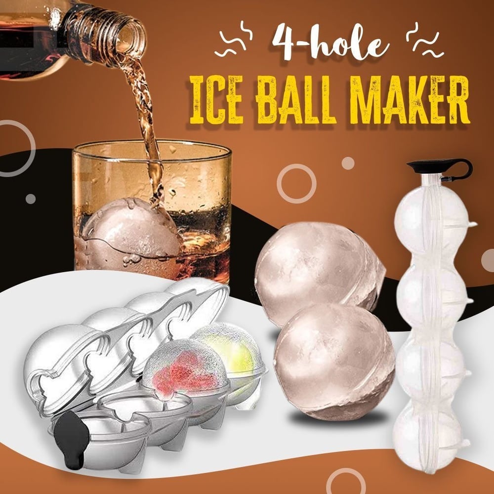 Icy Sphere Maker | 4-Hole Design, Silicone & PP Plastic 
