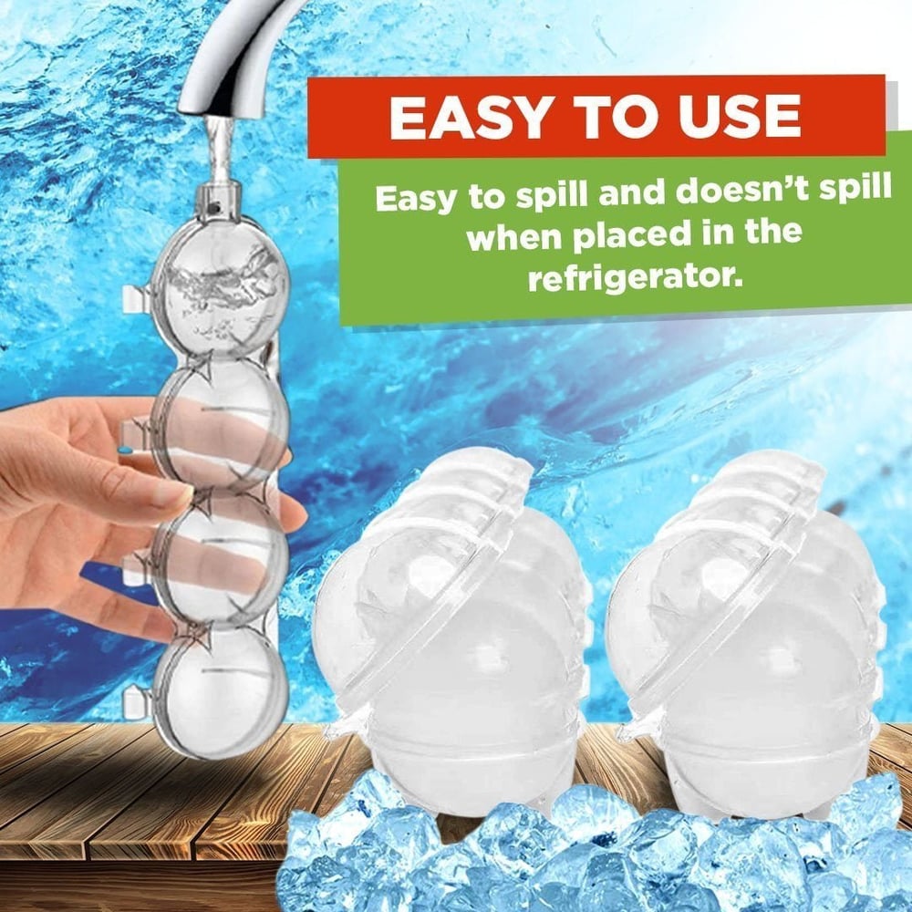 Icy Sphere Maker | 4-Hole Design, Silicone & PP Plastic 