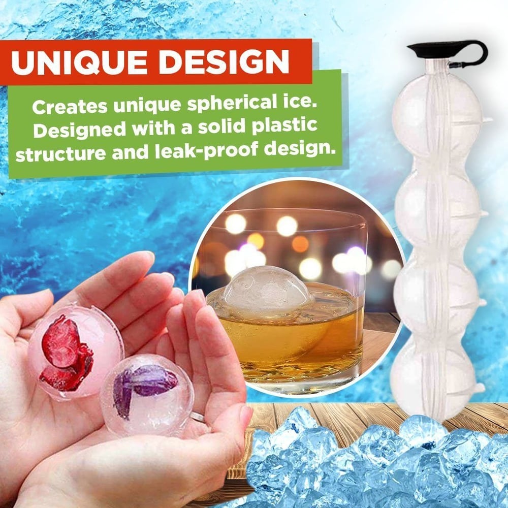 Icy Sphere Maker | 4-Hole Design, Silicone & PP Plastic 