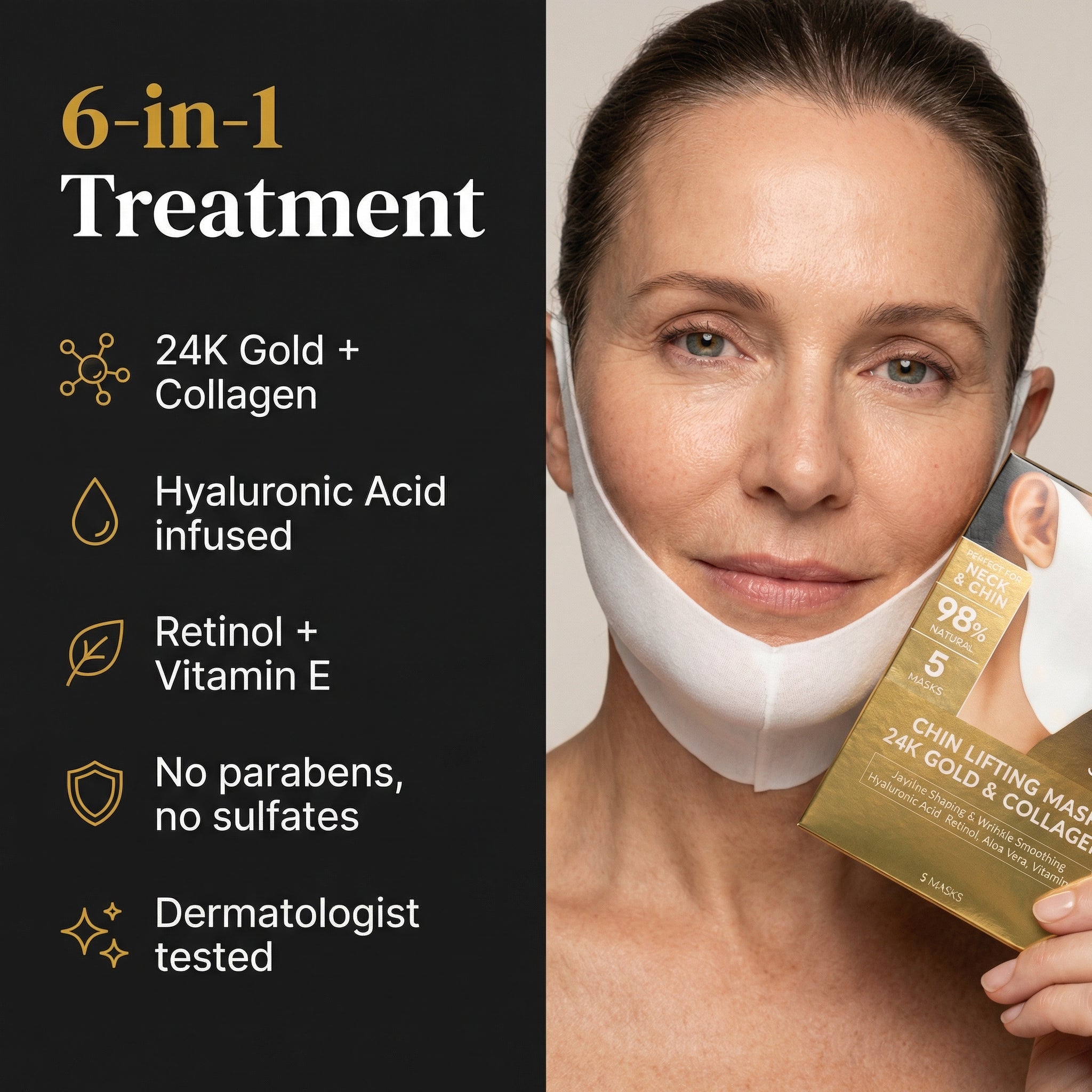 JAWLIFT Mask | Sculpting Jawline Enhancer, Skin-Friendly Fabric 