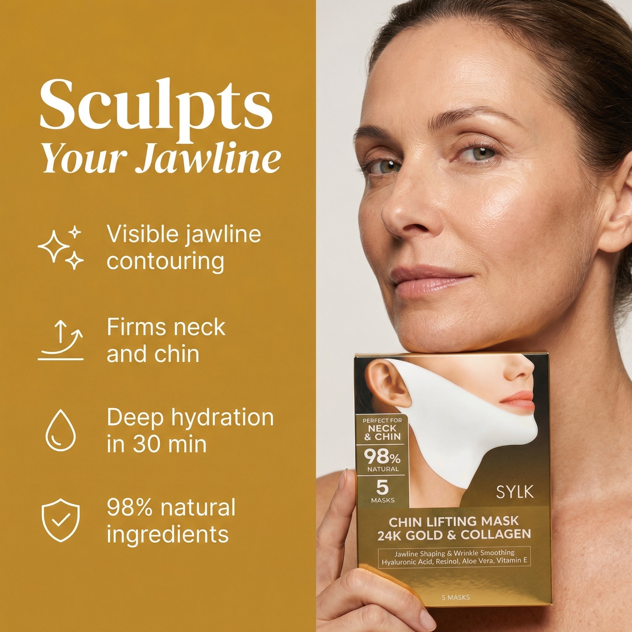 JAWLIFT Mask | Sculpting Jawline Enhancer, Skin-Friendly Fabric 