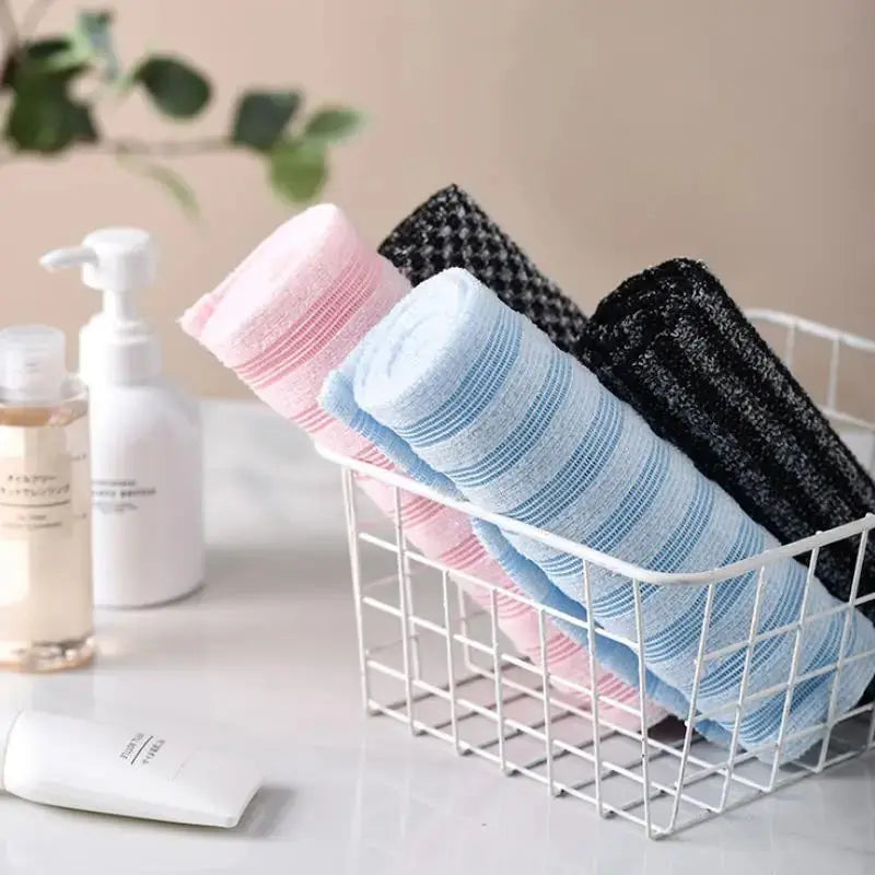 Exfoliating Bath Towel – Long Shower Scrubber for Back, Multi-Use Body Wash Cloth