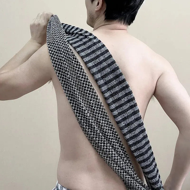 Exfoliating Bath Towel – Long Shower Scrubber for Back, Multi-Use Body Wash Cloth