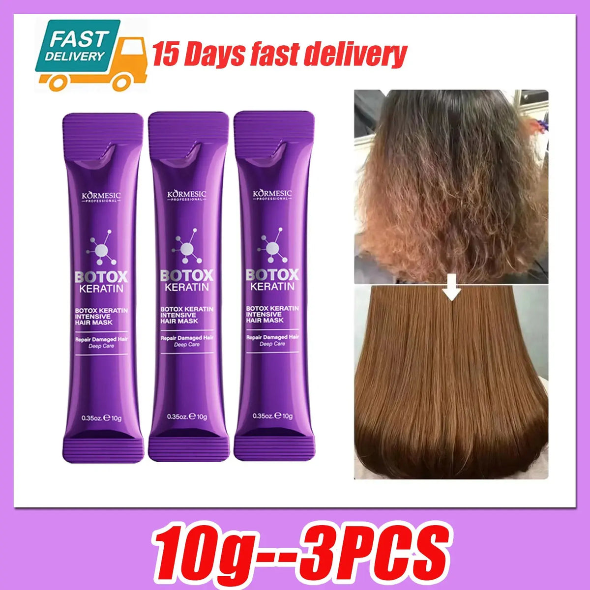 PWYUMAN Keratin Hair Mask – Fast Repair for Frizzy, Damaged Hair - Uexim