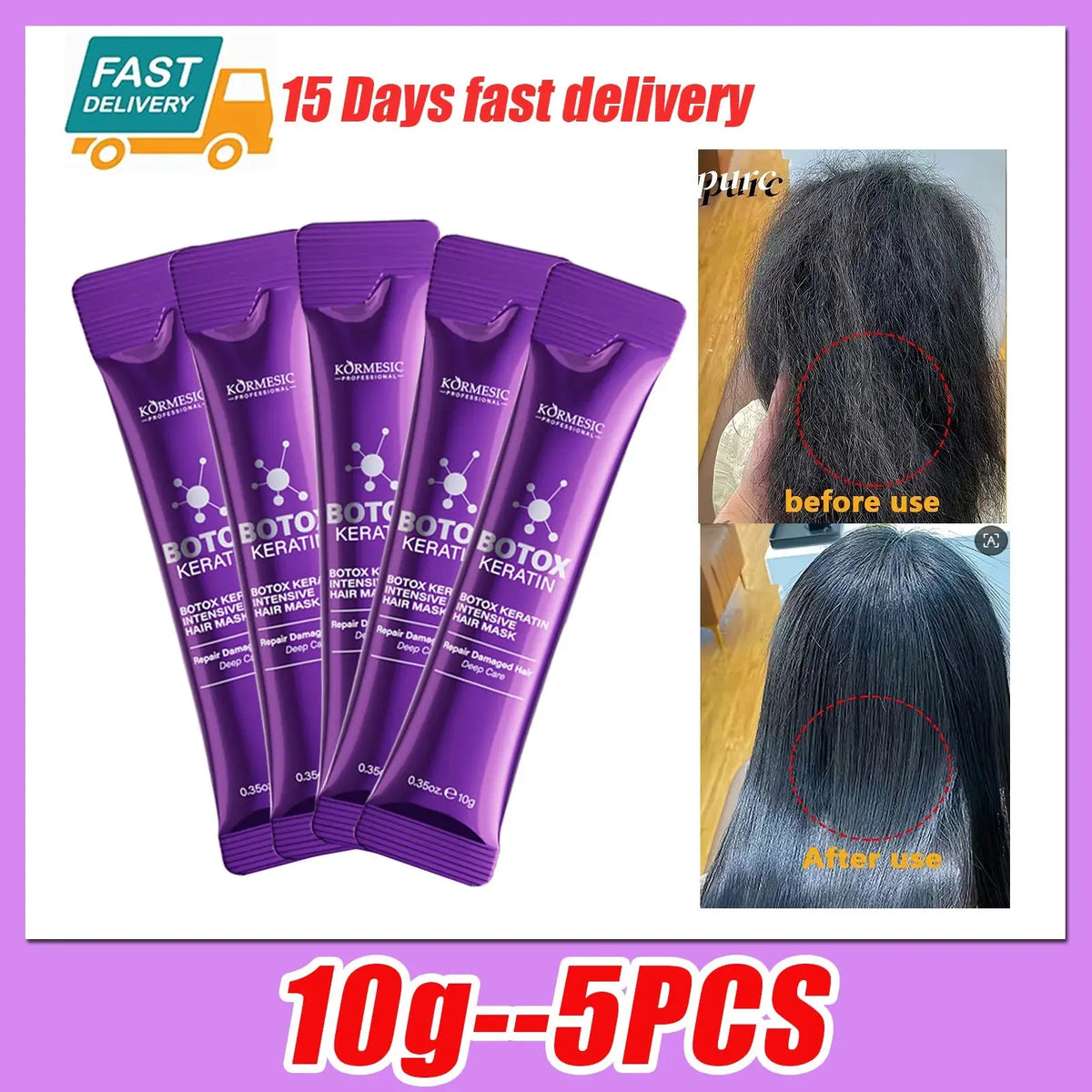 PWYUMAN Keratin Hair Mask – Fast Repair for Frizzy, Damaged Hair - Uexim