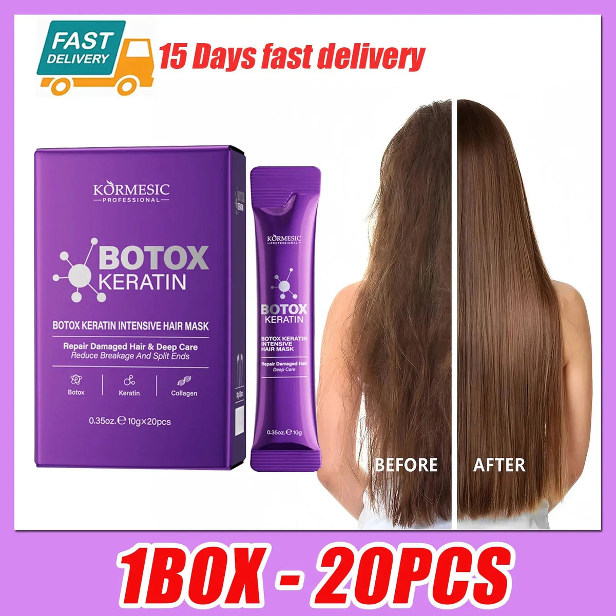 PWYUMAN Keratin Hair Mask – Fast Repair for Frizzy, Damaged Hair - Uexim