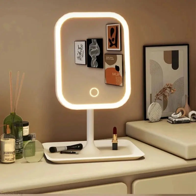 LED Vanity Mirror with Touch Control – 3-Color Lighting Desktop Makeup Mirror dylinoshop