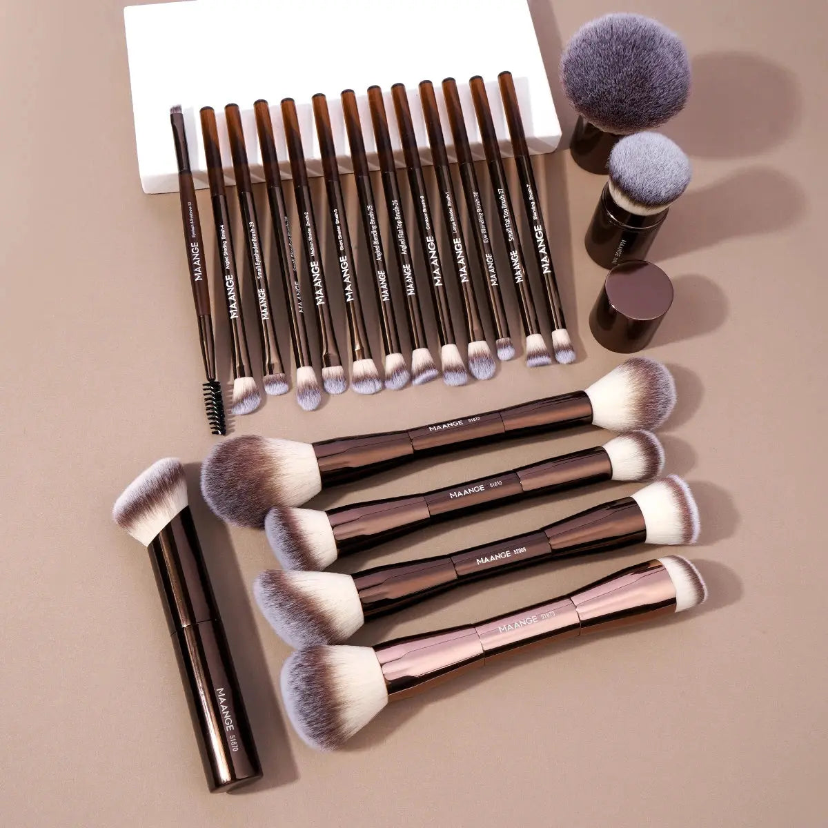 MAANGE 20-Piece Pro Makeup Brush Set – Double-Ended Brushes for Foundation, Concealer, Blush & Eyeshadow dylinoshop