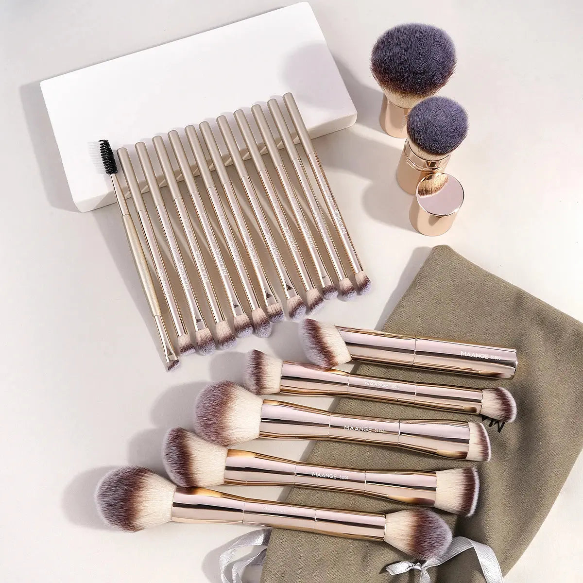 MAANGE 20-Piece Pro Makeup Brush Set – Double-Ended Brushes for Foundation, Concealer, Blush & Eyeshadow dylinoshop