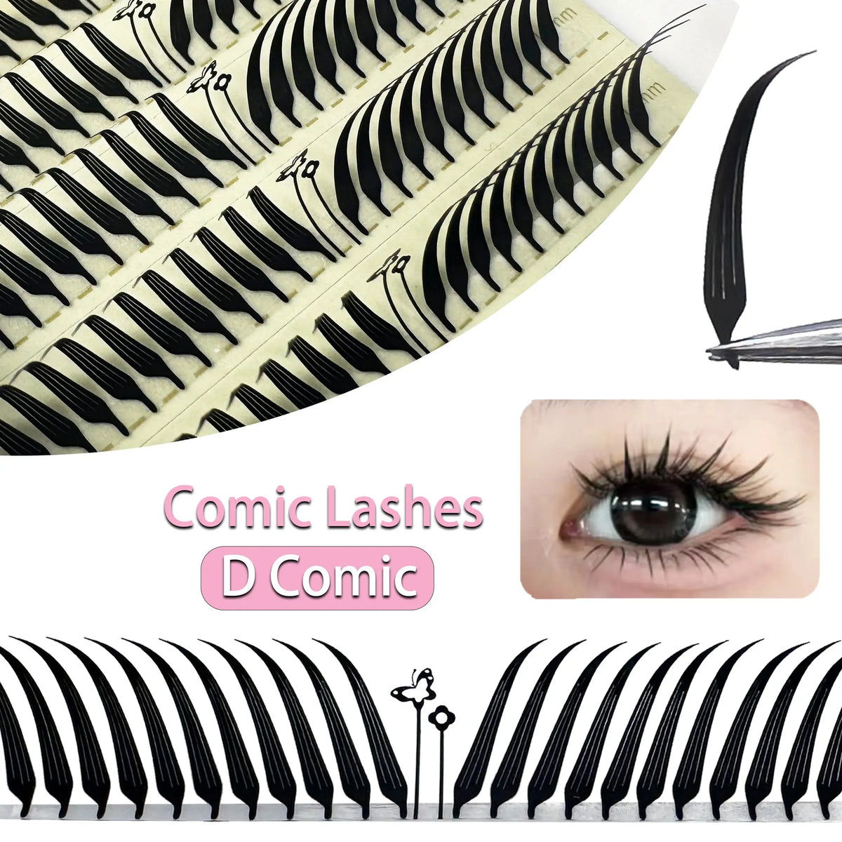 MIOFIA Fox Anime Eyelash Extension Premade Manga False Eyelashes Feather Natural Lightweight Comic Spire Lashes for Makeup Tool dylinoshop