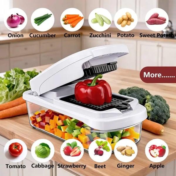 Melo Vegetable Cutter | 15-in-1 Multifunctional Chopper 