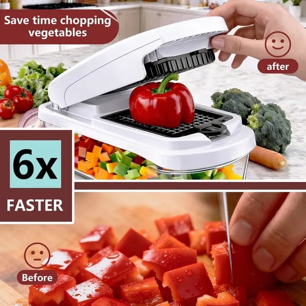Melo Vegetable Cutter | 15-in-1 Multifunctional Chopper 