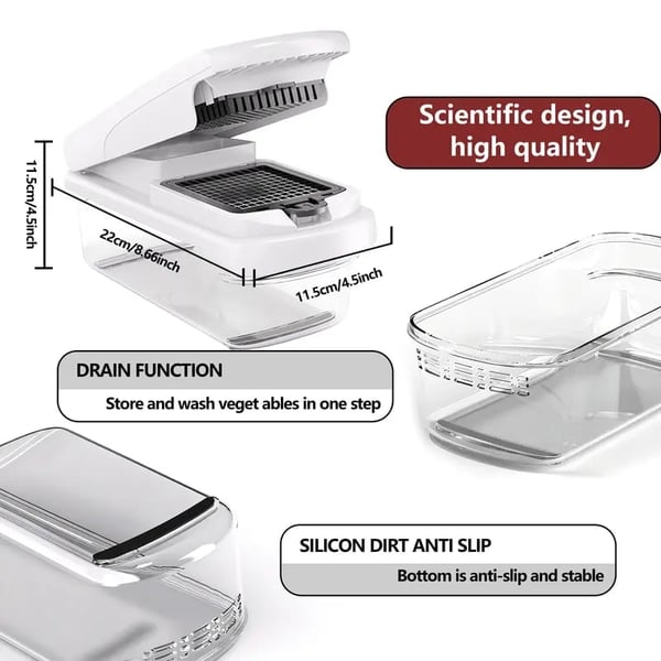Melo Vegetable Cutter | 15-in-1 Multifunctional Chopper 