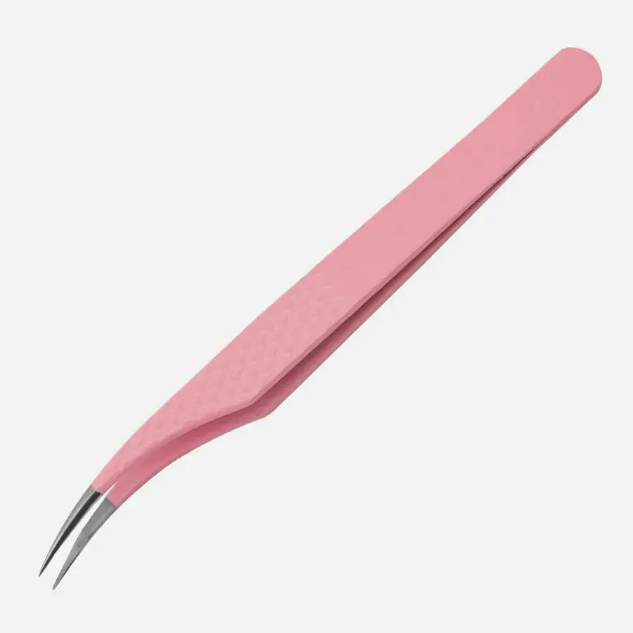 Pink Stainless Steel Lash Tweezers - Precision Volume Fan Tweezers dylinoshop
