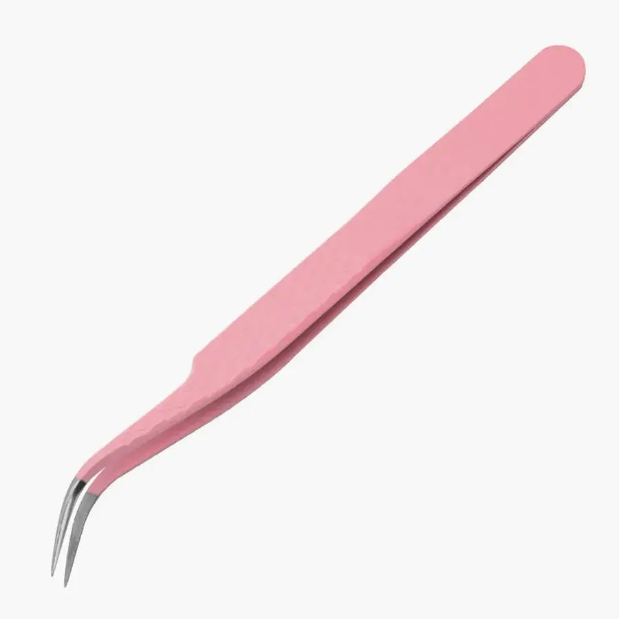 Pink Stainless Steel Lash Tweezers - Precision Volume Fan Tweezers dylinoshop