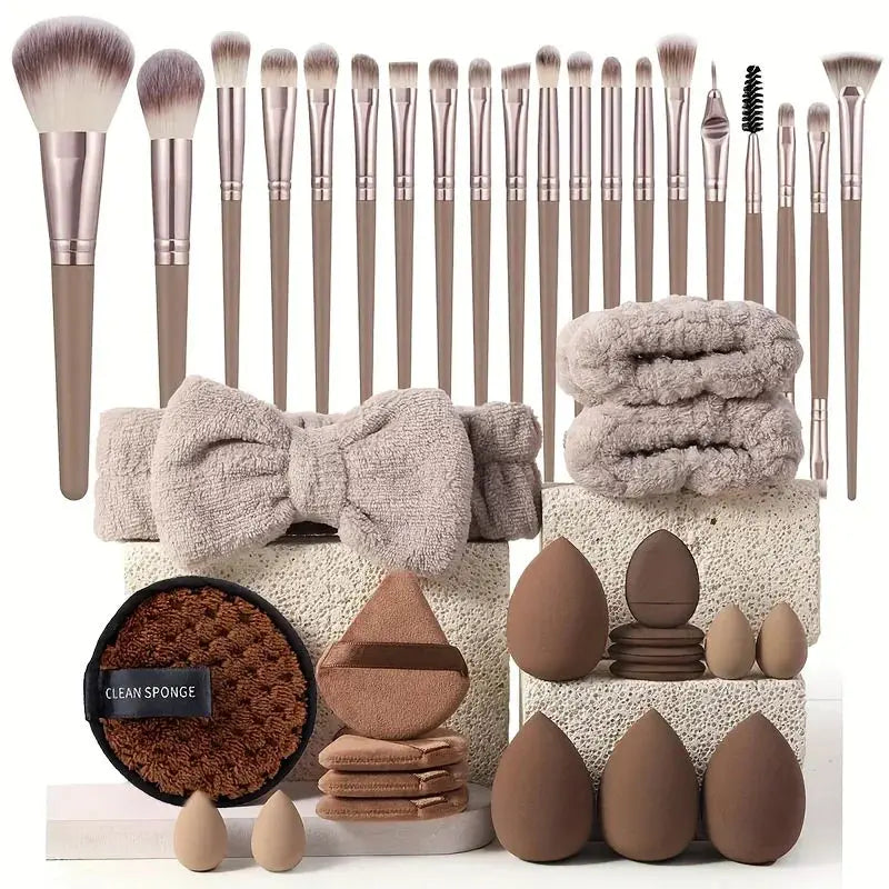 Professional Makeup Brush Set – Soft Wool Fiber Brushes (13 or 33-Piece) dylinoshop