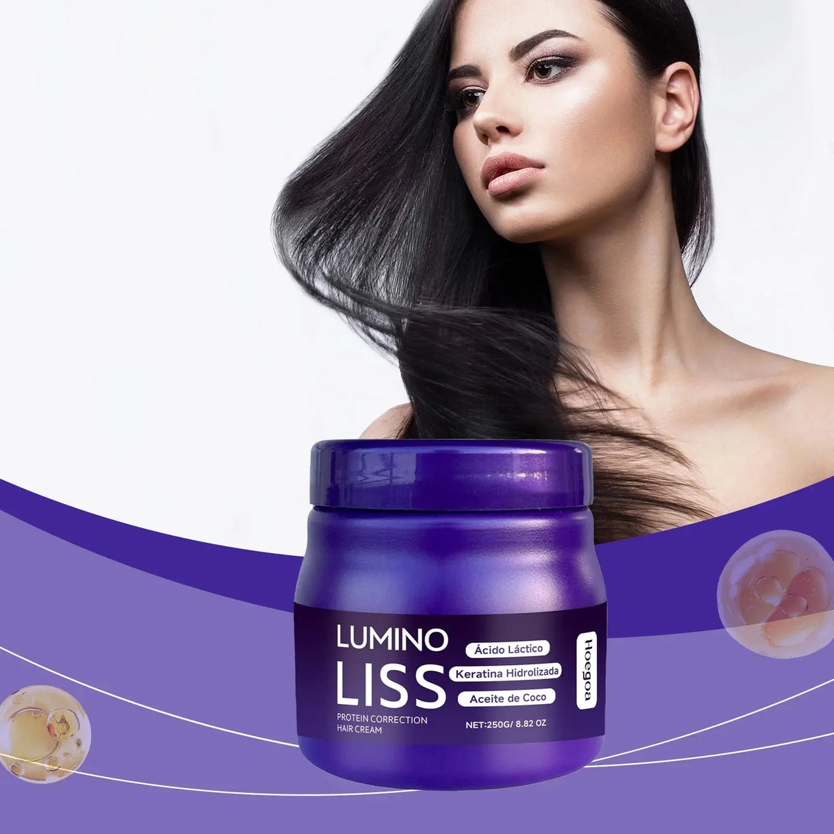 HOEGOA Protein Straightening Hair Cream – Smooths Frizz & Softens Curls