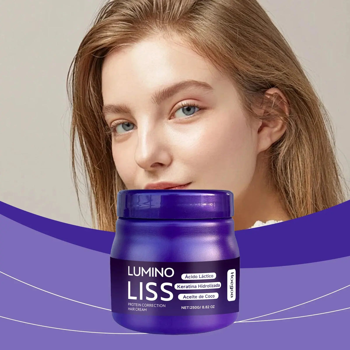HOEGOA Protein Straightening Hair Cream – Smooths Frizz & Softens Curls